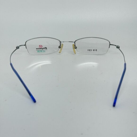ELEGANCE EL217 Eyeglasses Frames Half Rim Silver Blue 49-20-140 H14352 - Picture 4 of 9